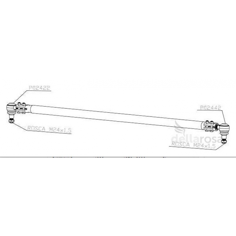 Barra Direcao Longa (1620mm)p/mb 1924/1929/1932/1933/1934/1935/1938/1944/1941/1945/2629/2635/2638 Dellarosa